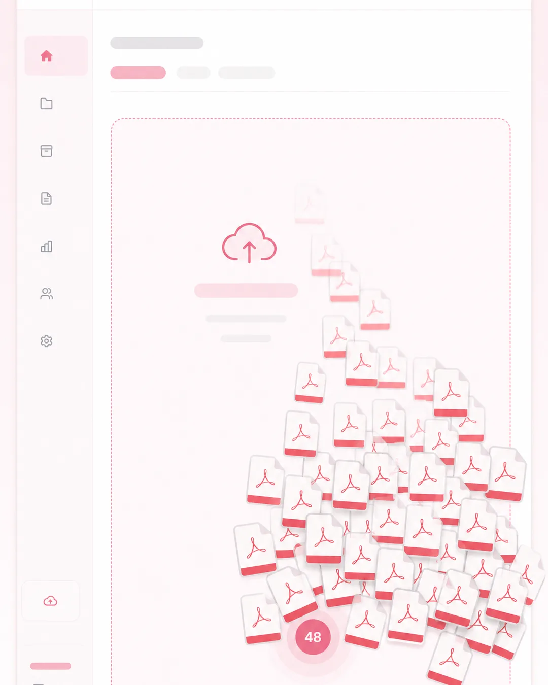 ドラッグ&ドロップでPDFを一括投入するUI